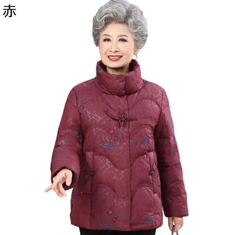 レディース防寒ジャケット レディース 花 花柄 刺繍 コットンジャケット 長袖 中綿ジャケット ポケット トップス 綿服 用 やわらか 婦人 シニアアウター 秋冬 高齢者 老人 母の日 ギフト 50-