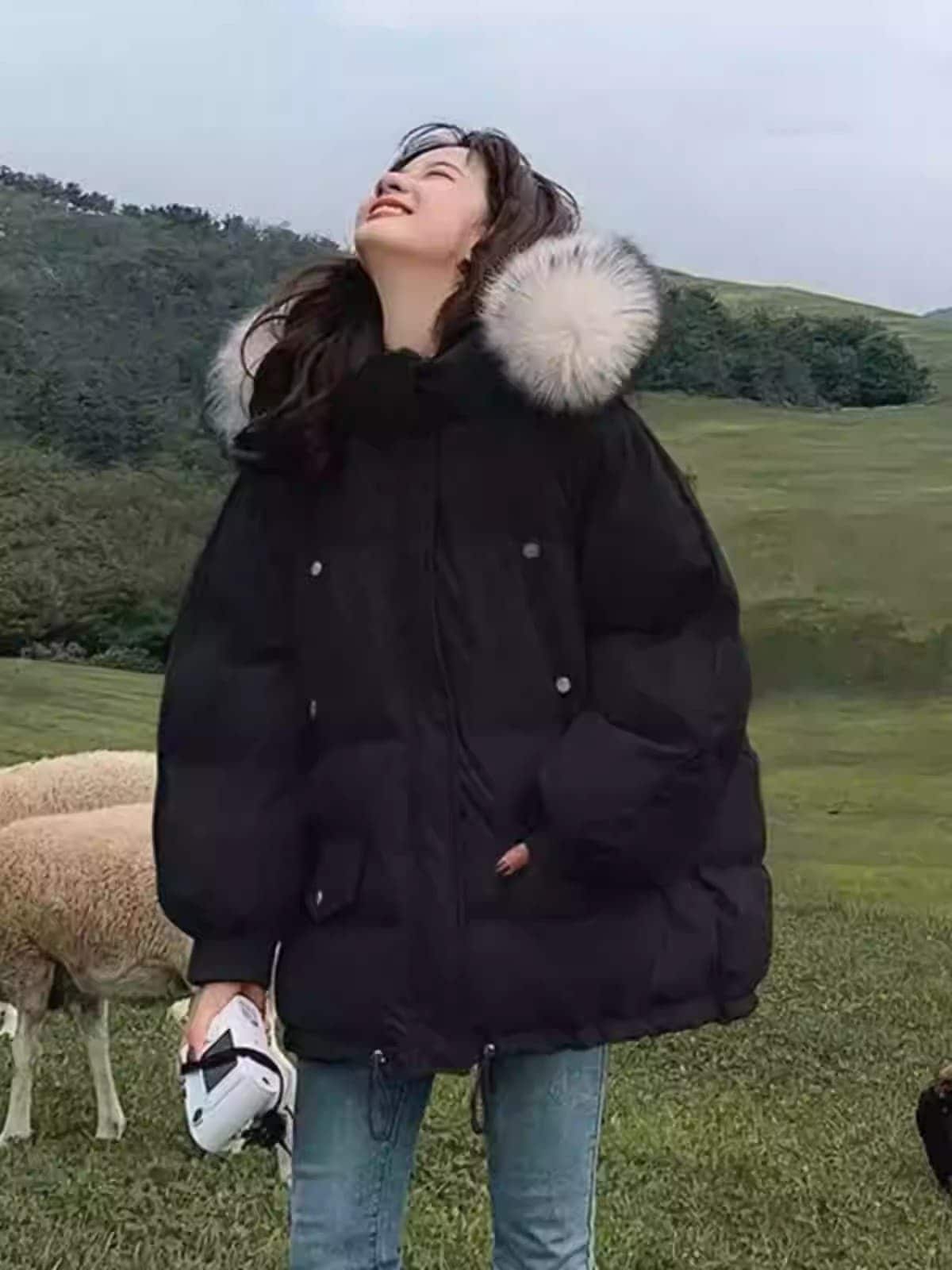 レディース パーカーダウンジャケット 大人気 風 韓国風 ゆったり 服 厚手 アウター 新作 トレンド ダウンジャケット コート