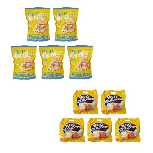 ノーブランドバニラミニウェハス300g x 5個+エッグクリームクッキー300g x 5個学校事務所