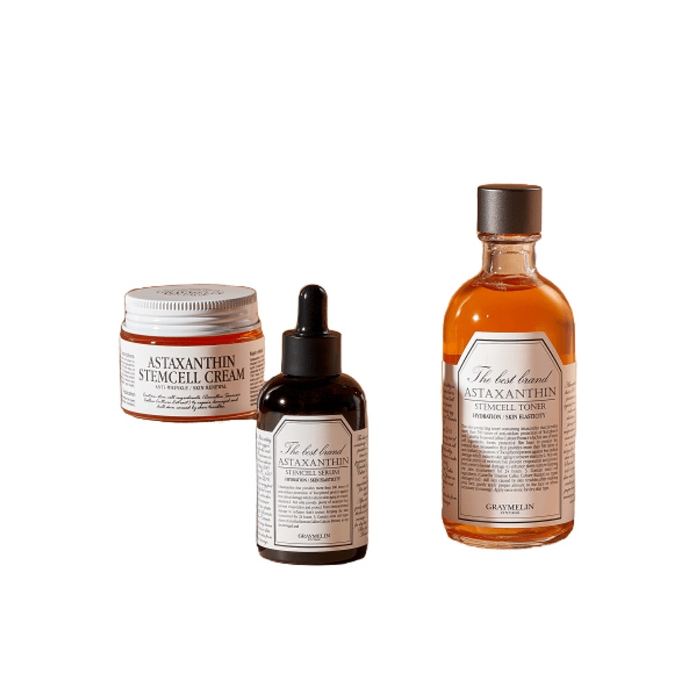 [SET][シワ改善機能性] アスタキサンチンステムセル シワ改善 3点セット(トナー130ml+セラム50ml+クリーム50g)