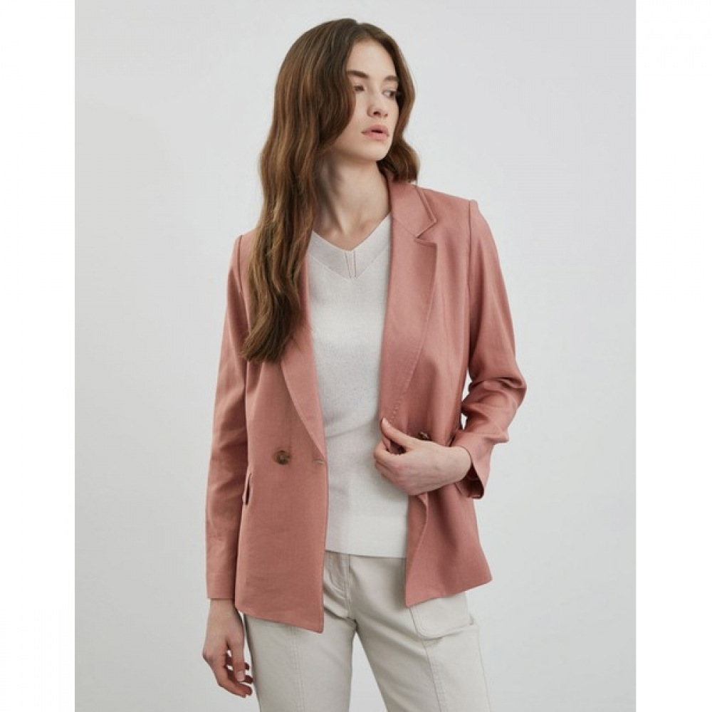 [オリビアローレン] リネンブレンドダブルジャケット_VOCFU4M3111