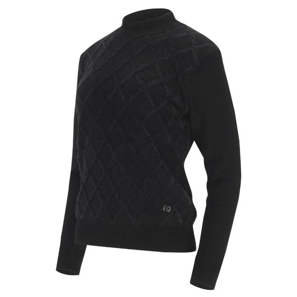 (6K83401 199) 2024年 女性 冬 (防風) アーガイル柄 モックネック セーター