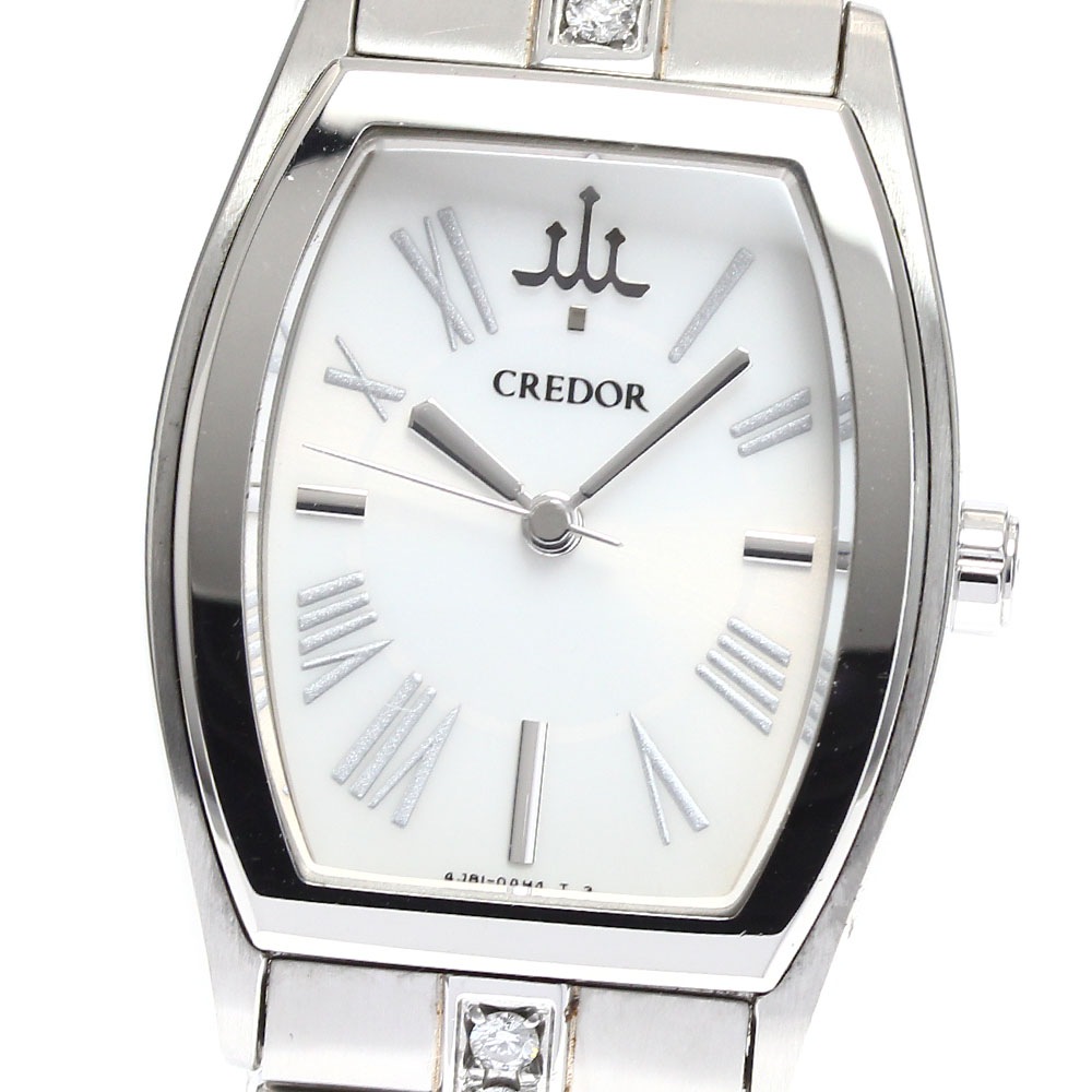 セイコー SEIKO 4J81-0AE0/GSAS967 クレドール アクア シグノ ダイヤ クォーツ レディース _884181【中古】