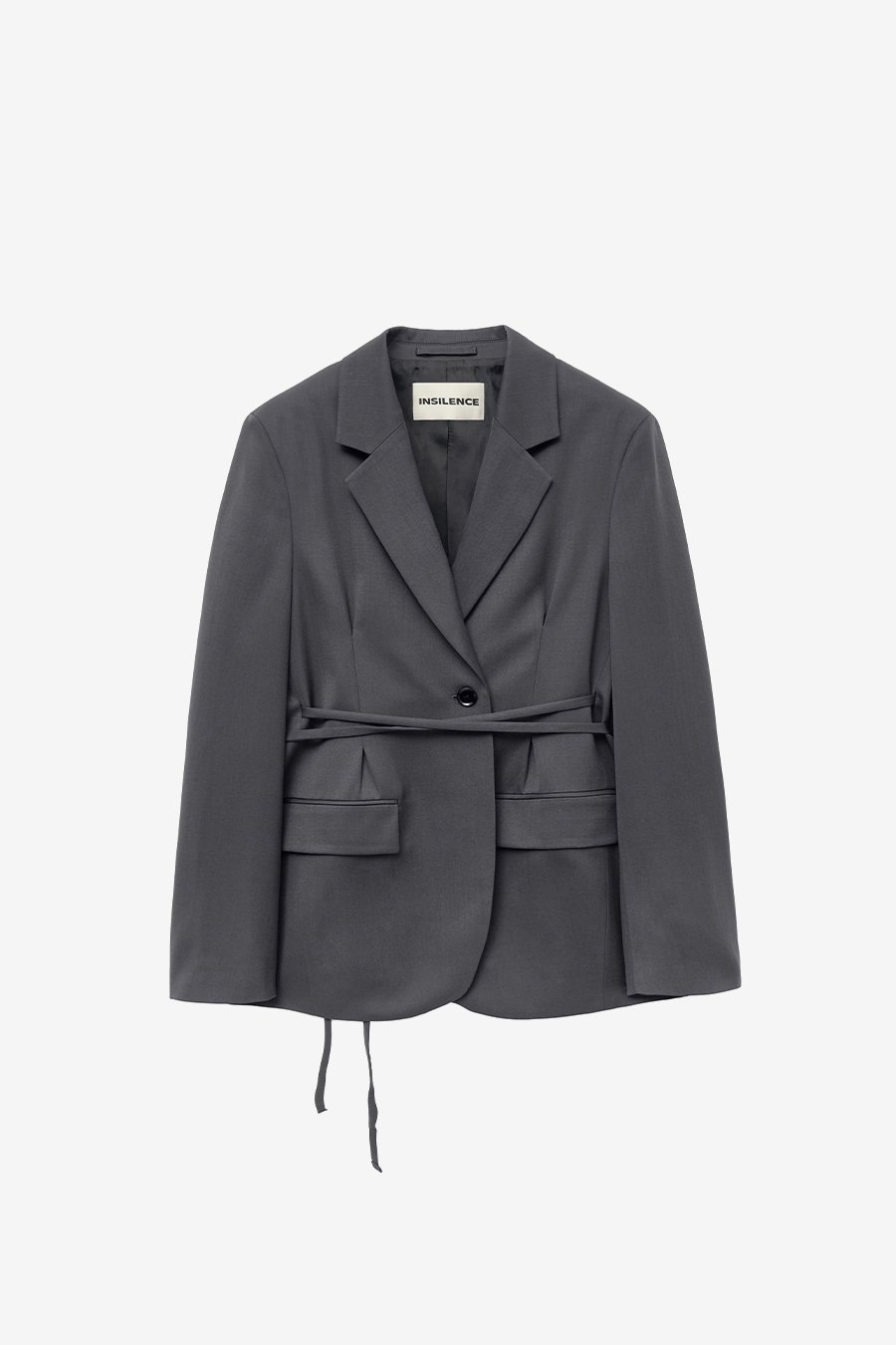 【INSILENCE】 STRAP BLAZER : CHARCOAL