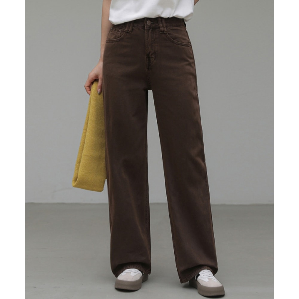 フレンチシッククロワールストレートコットンパンツ