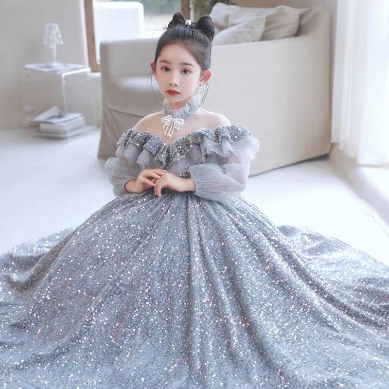 【3日出荷】新作 重厚 子供ドレス 女の子 ピアノステージ110/120/130/140/150/160