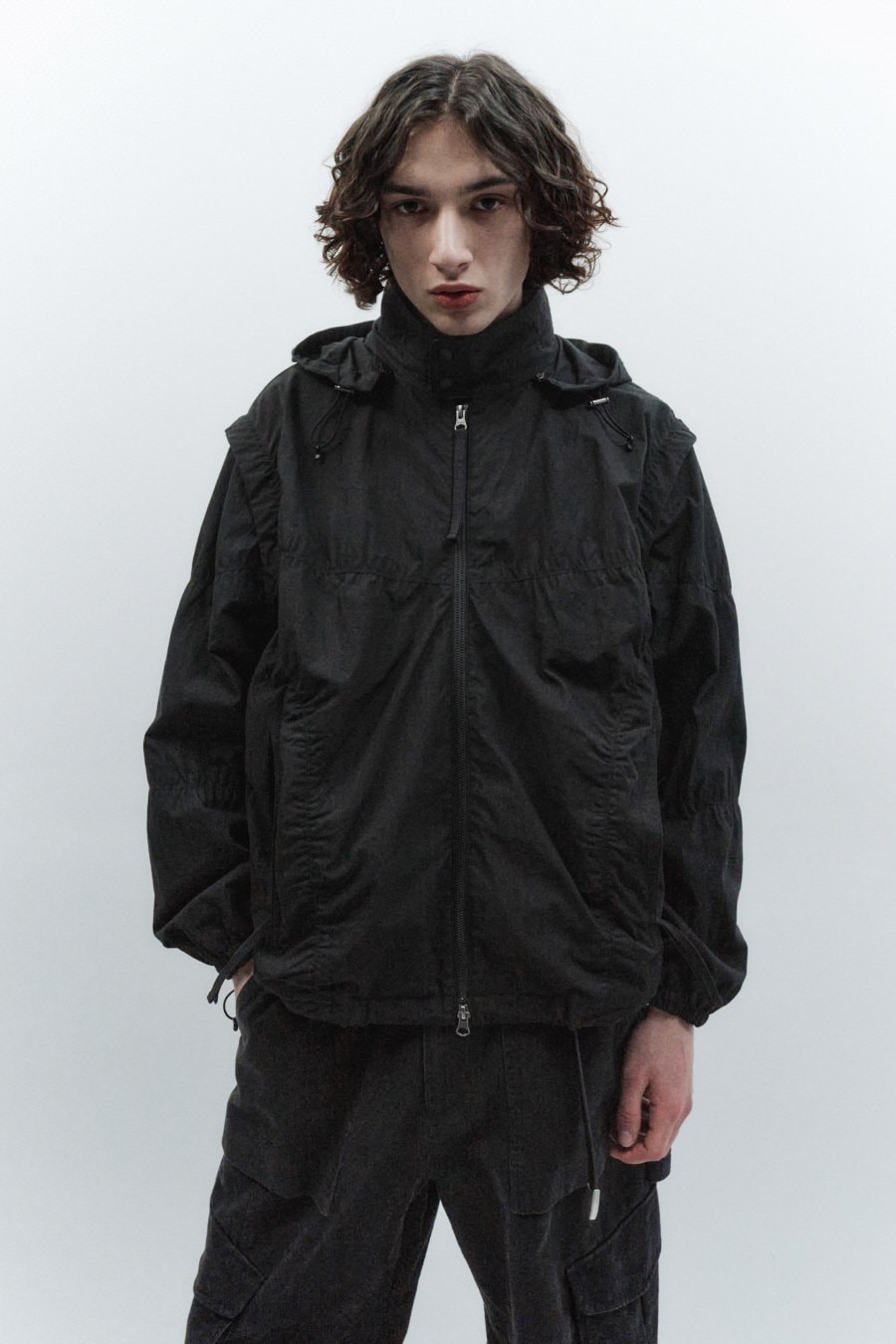 【INSILENCE】 TRANSFORM SHIRRING BOUSONN : BLACK