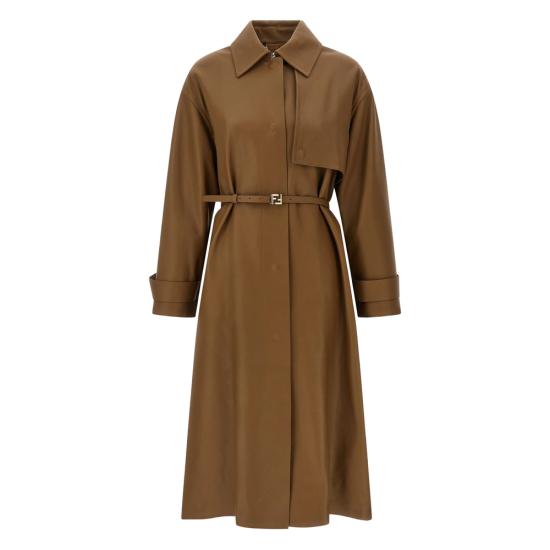 FENDI Women Coats AUV3 FPS907 F1T6S BROWN