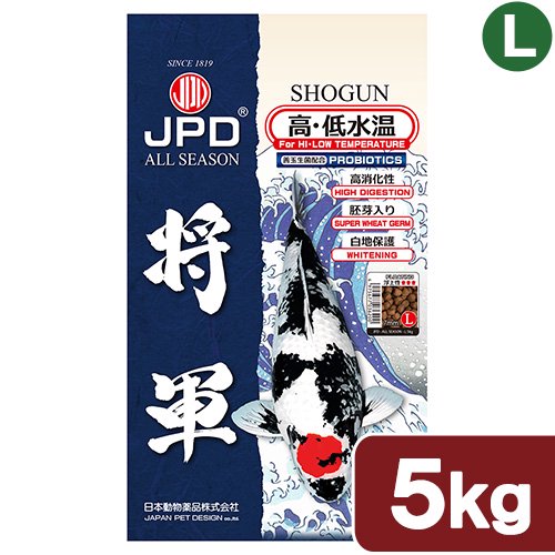 鯉の餌　日本動物薬品　ニチドウ　将軍　Ｌ　浮上性　５ｋｇ　錦鯉　餌　飼料　ＣＲＣ10―41―70―10―00