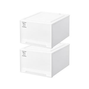 衣類収納/収納ケース クローゼット ワイド L-53 ホワイト 2個組 幅44cm キャスター対応 天馬 Fits フィッツケース モノ