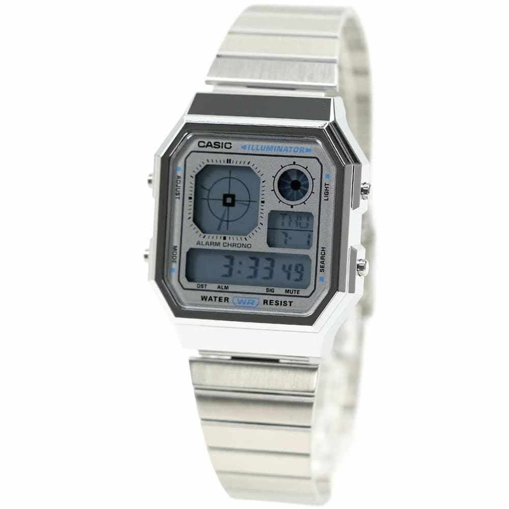 カシオ 腕時計 ユニセックス シルバー CASIO EDGY SQUARE DIGITAL A130WE-7AEF