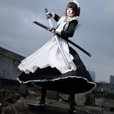 大人気新作 コスチューム 仮装サンタコスプレ サンタ ロリータ新作登場 暗黒系ハロウメイド服伝統的なメイドのロングスカートな大きいサイズのロング丈学院祭用メガ割カラコンサンダル f Yt ハニーズ 6,769円
