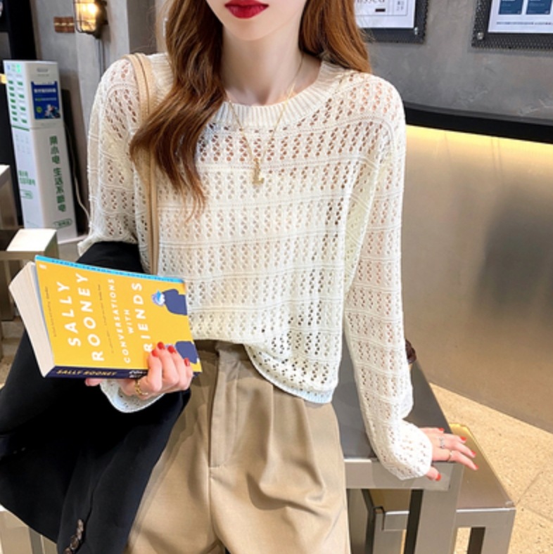 トップス レディース カットソー ニットソー セーター 袖あり 長袖 フリーサイズ ホワイト アプリコット ブラウン グリーン ブラック 個性的 お洒落 主役級 存在感 春 秋 冬 10代 20代