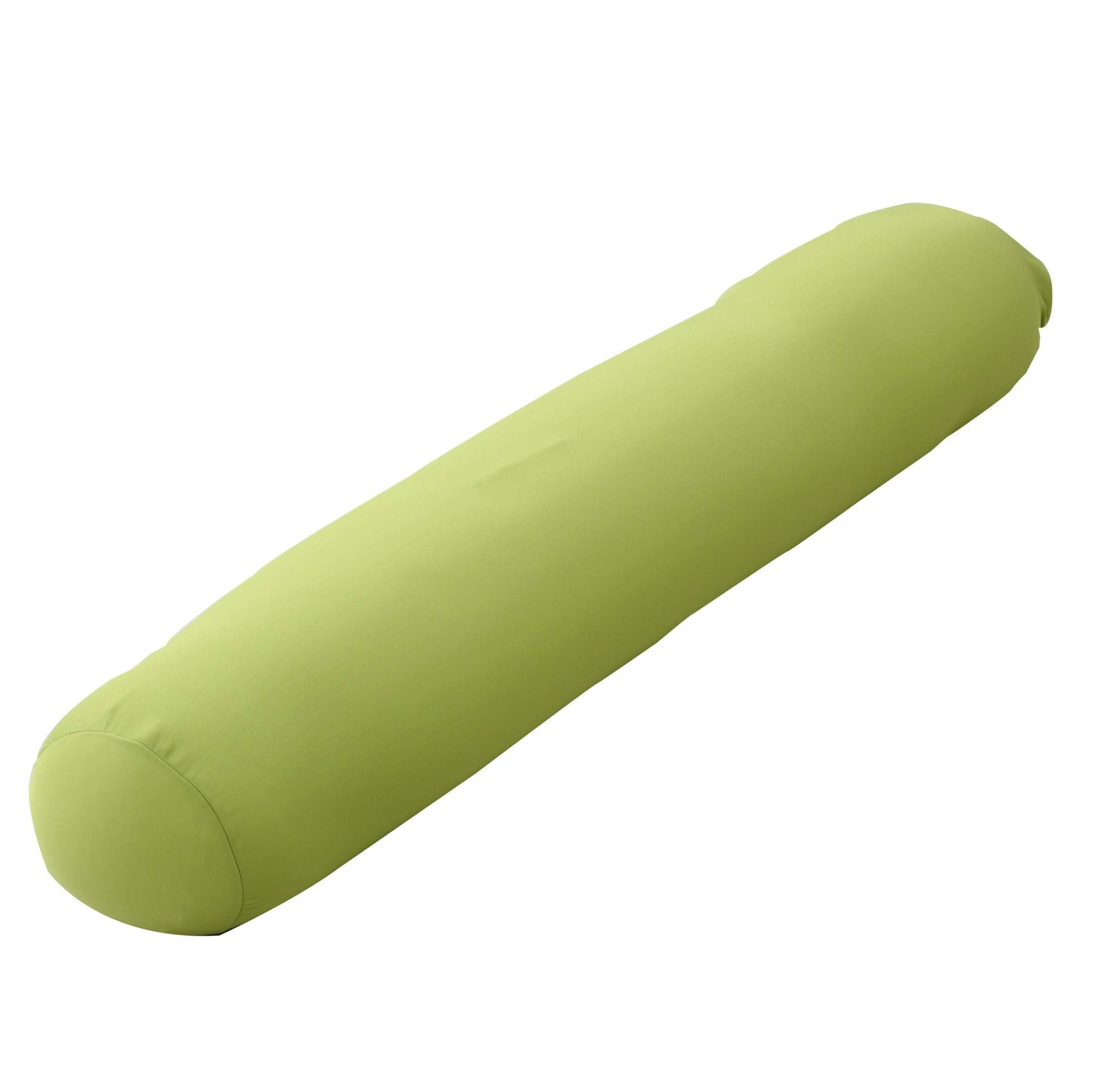 ビーズクッション (抱き枕) たて120×直径20 マタニティクッション カバーが洗える ビーズ注入口あり グリーン BS12-12020(GR)