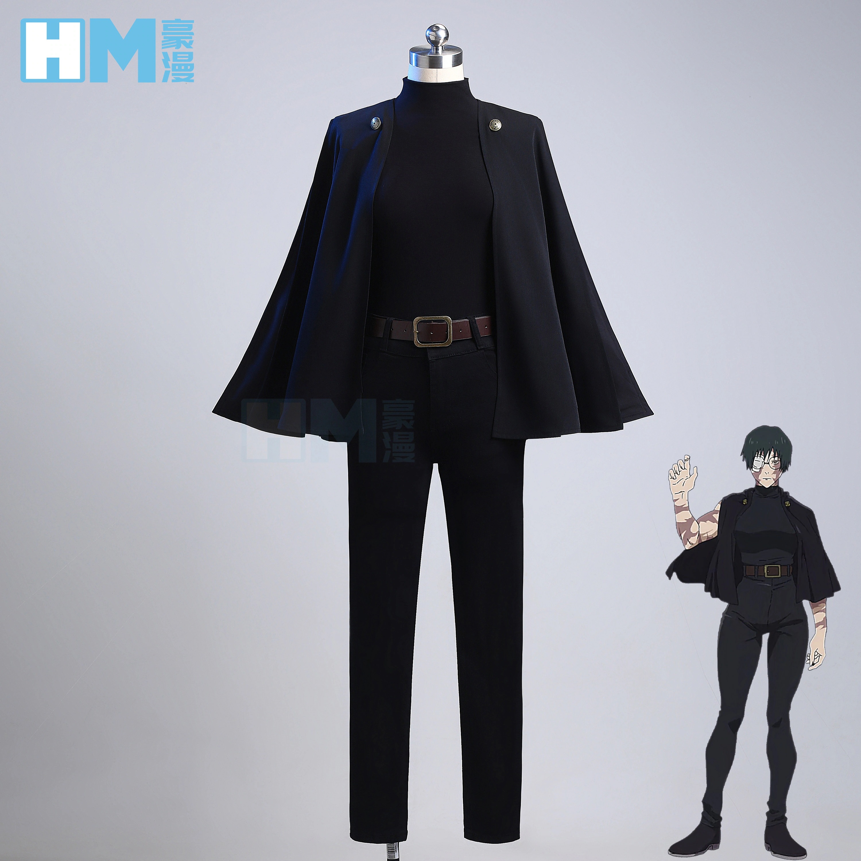 ハロウィン 呪術回戦禅院真希cos服ポケット付きコスプレ二次元女性スーツ
