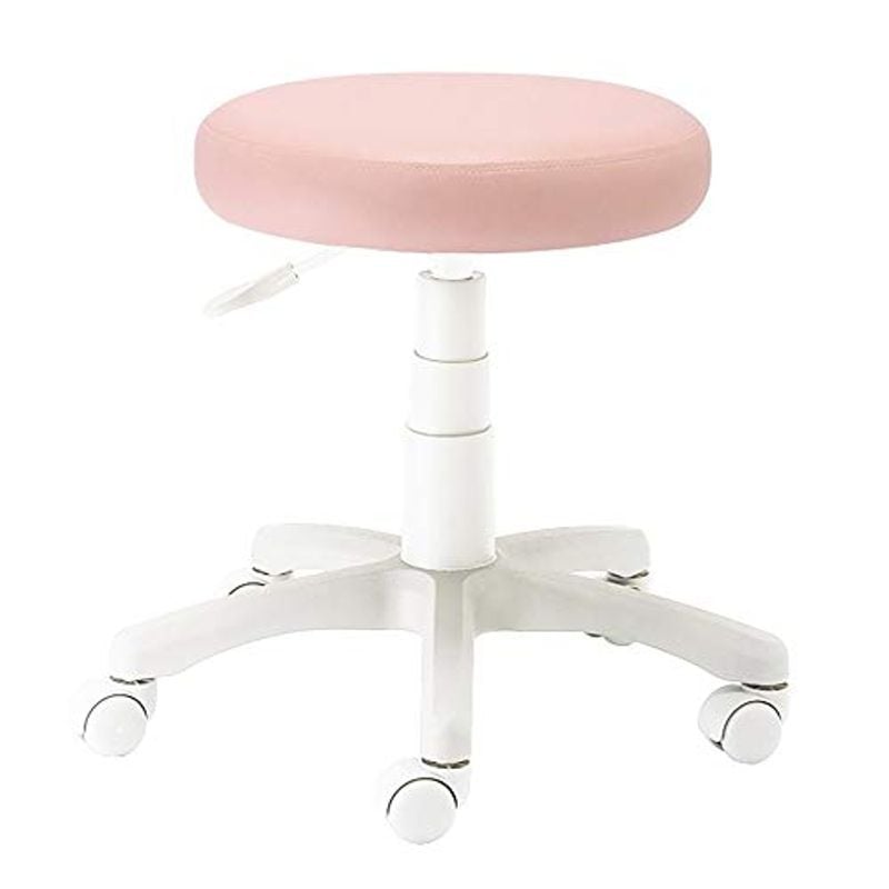 【新発売】 丸椅子 RZR-103WP ピンク ホワイト脚 ラウンドチェア キャスター付き 椅子