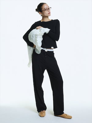 ★GLOWNY★G MODAL BUTTON PANTS (WHITE)★正規品/韓国直送料込 Qoo10] GLOWNY G MODAL BUTTON PANTS