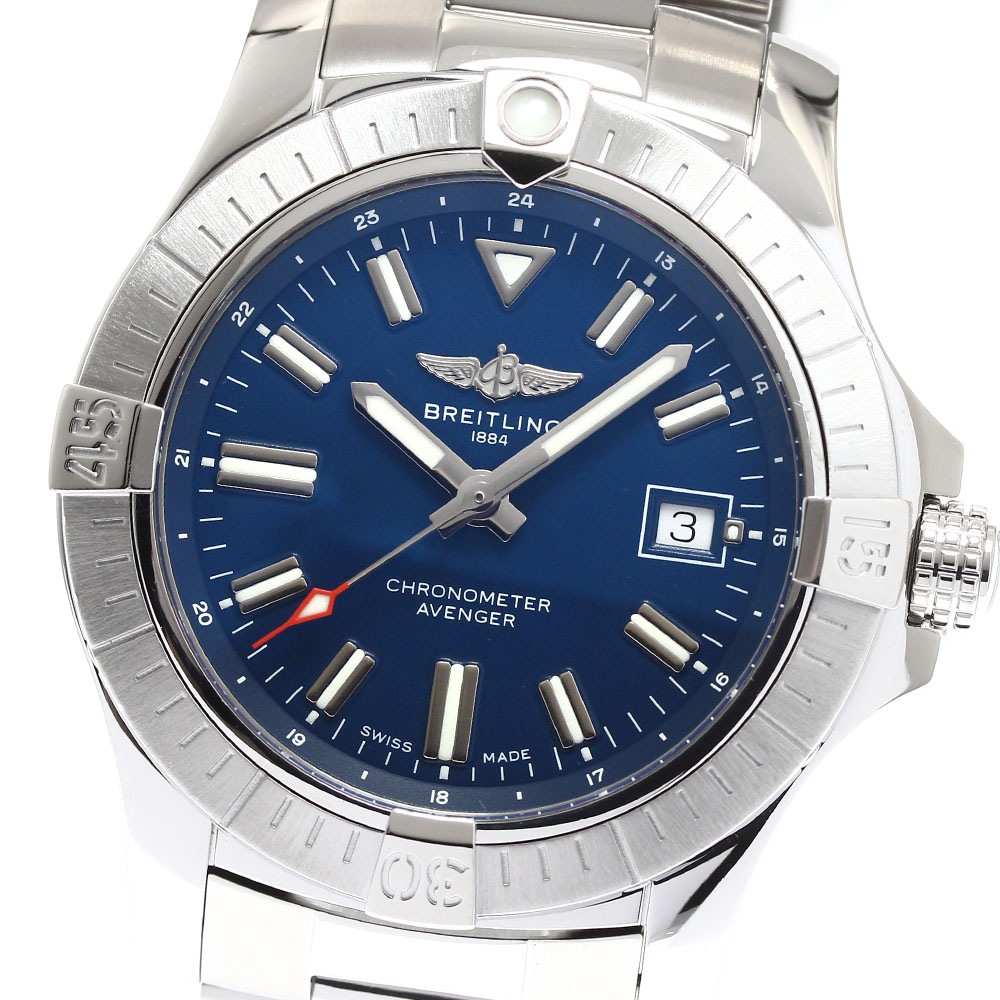 ブライトリング BREITLING A17318 アベンジャー オートマチック 43 デイト 自動巻き メンズ 良品 内箱・保証書付き_910505【中古】