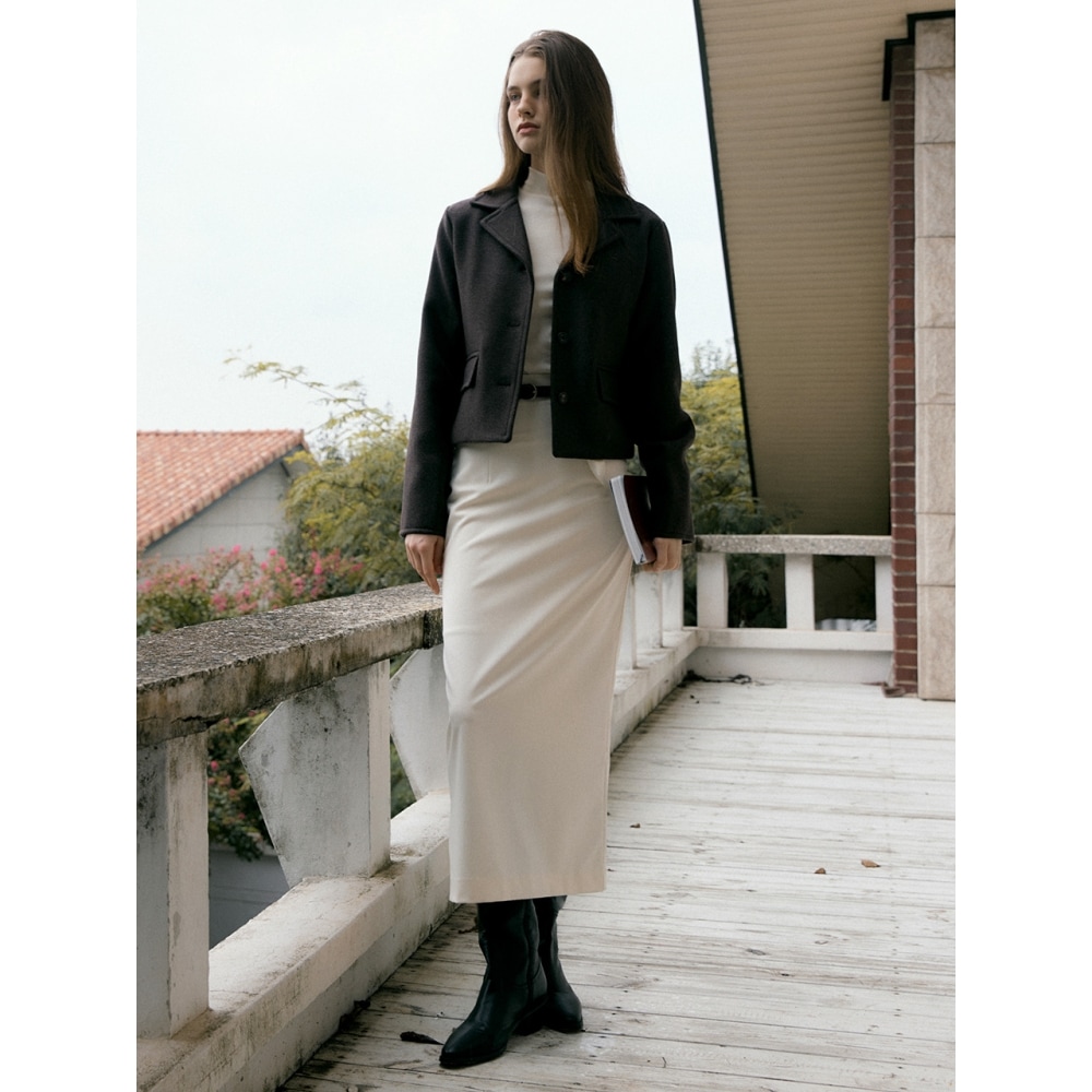 REORG ライスクラシックショートウールコートココア