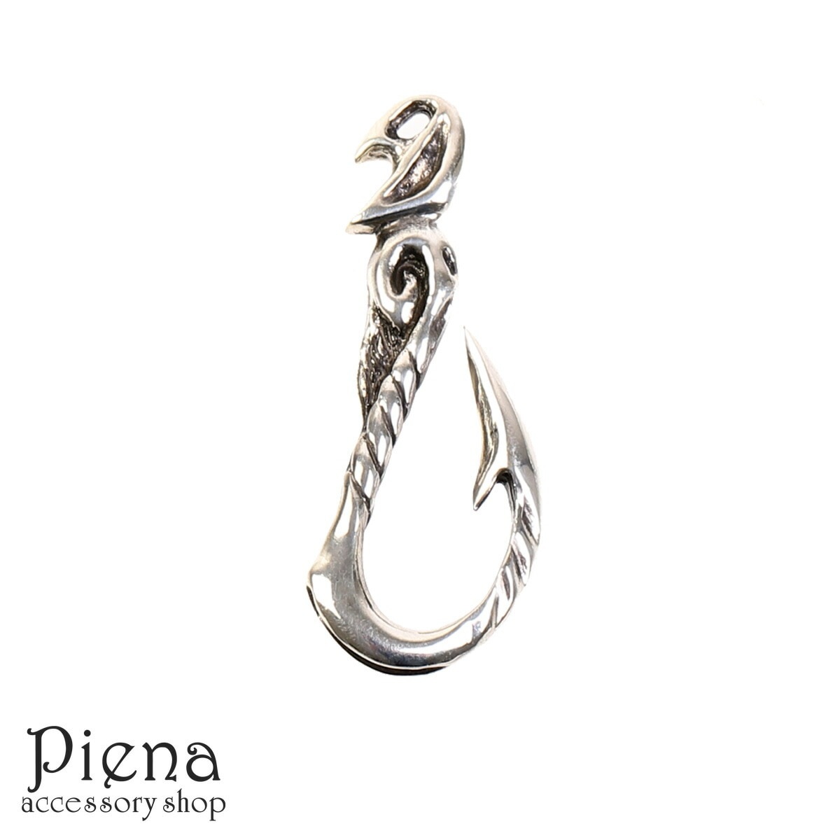ペンダントトップ メンズ シルバー925製 1個売り チップのみ フックパーツ 釣り針型 フィッシュ