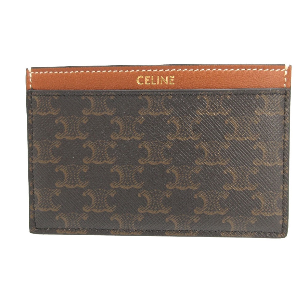 美品 トリオンフ F-SD-1223 カードケース レザー/レザー ブラウン 0122【中古】 ユニセックス