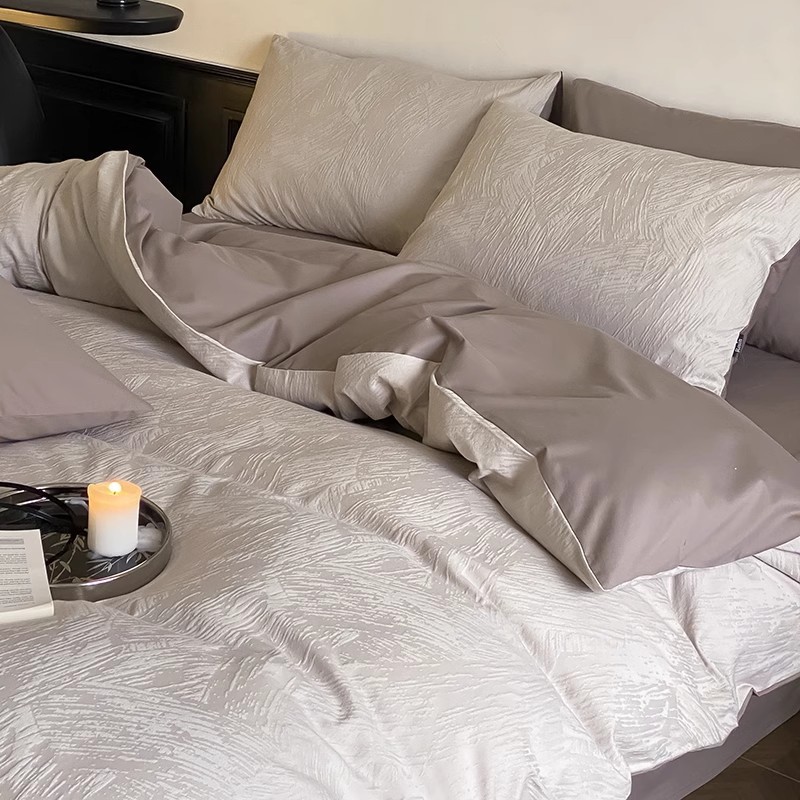 クラス100sオールコットンフロスト4ピースセット秋と冬のスタイルの肥厚した長いベルベットキルトカバーハイエンド寝具キット