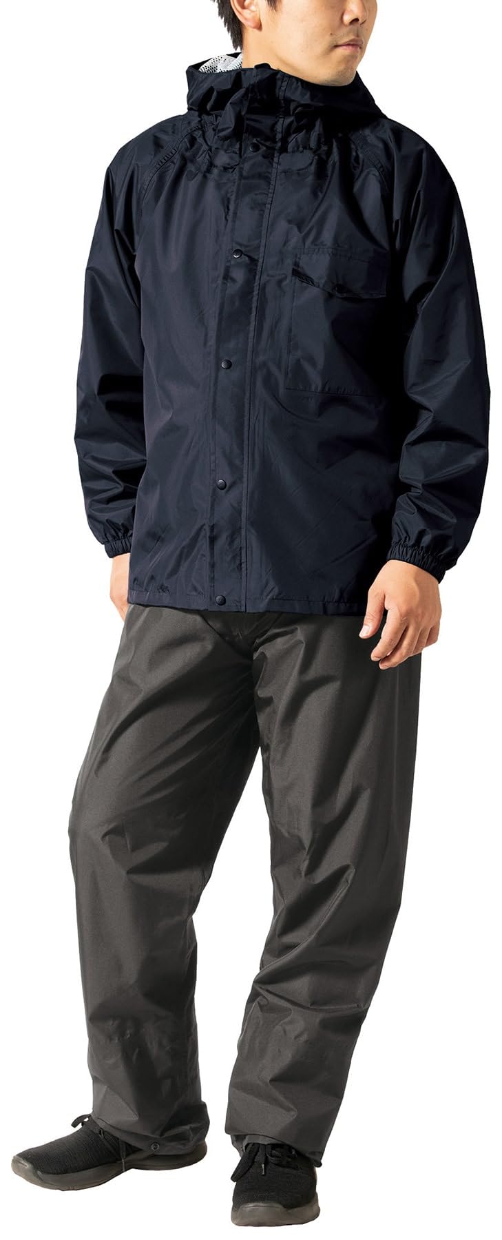 [アイトス] SAFETY HOOD レインスーツ(男女兼用)(AS-5120) 春夏用 ネイビー AZ56208 008 5L