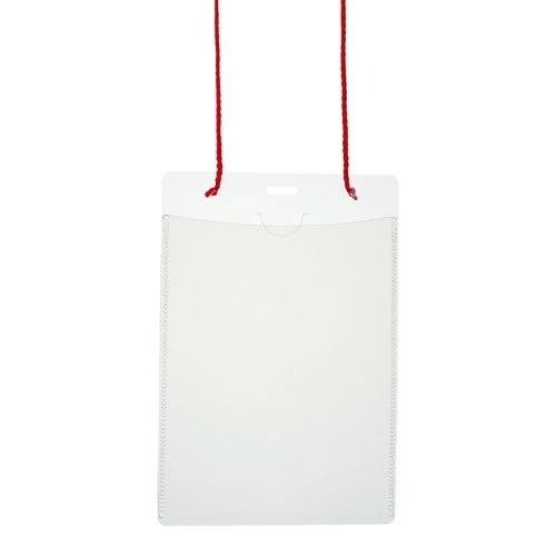 （まとめ買い）名札 吊り下げタイプ イベント用/展示会用 はがきサイズ 50枚入 レッド CT-E2-50 [x3]