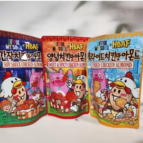 韓国のお菓子 チキン味アーモンド3種