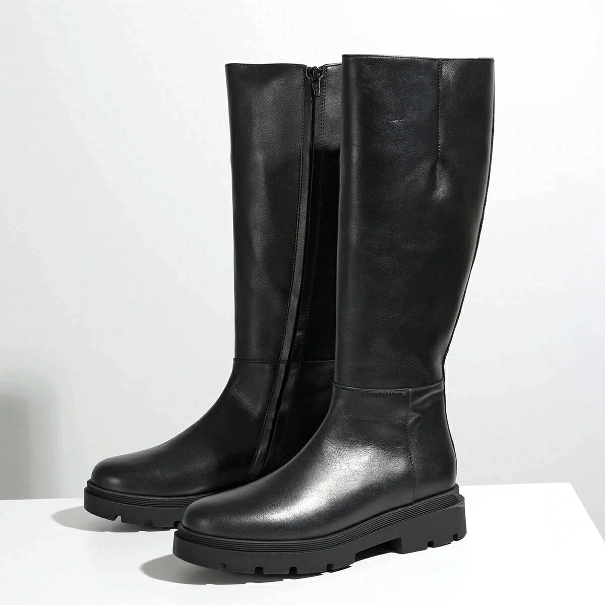 FABIO RUSCONI ファビオルスコーニ ロングブーツ FU5888 VITELLO レディース レザー ローヒール チャンキーヒール シューズ 靴 NE