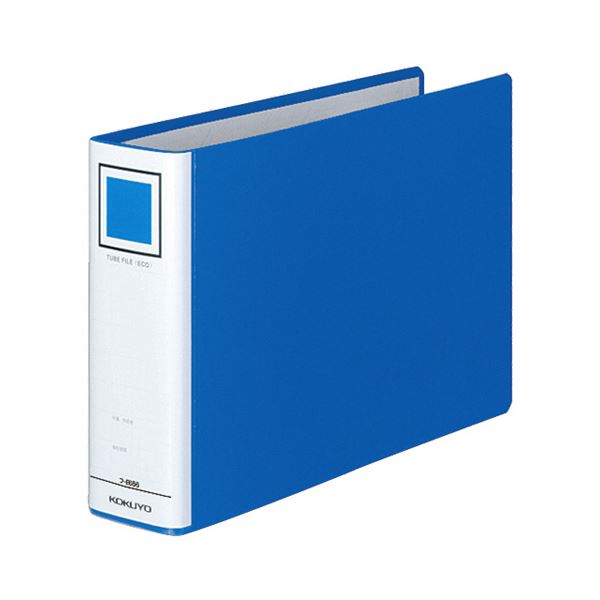 (まとめ) コクヨ チューブファイル(エコ) 片開き B5ヨコ 500枚収容 背幅65mm 青 フ-E656B 1冊 (×5セット)