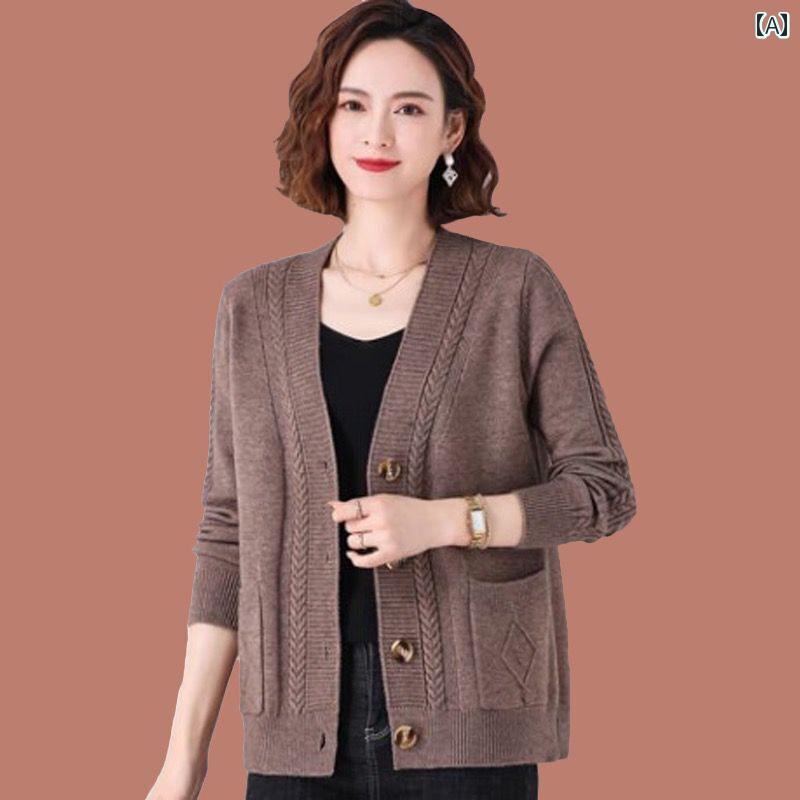 ニット レディース カーディガン おしゃれ カジュアル 大きめサイズ セーター ショート 春秋 ブルー ブラック キャメル