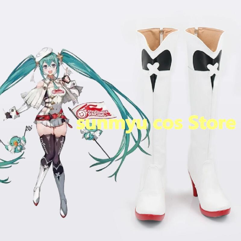 初音ミク レーシングミク2023ver. VOCALOID コスプレ靴 ブーツ