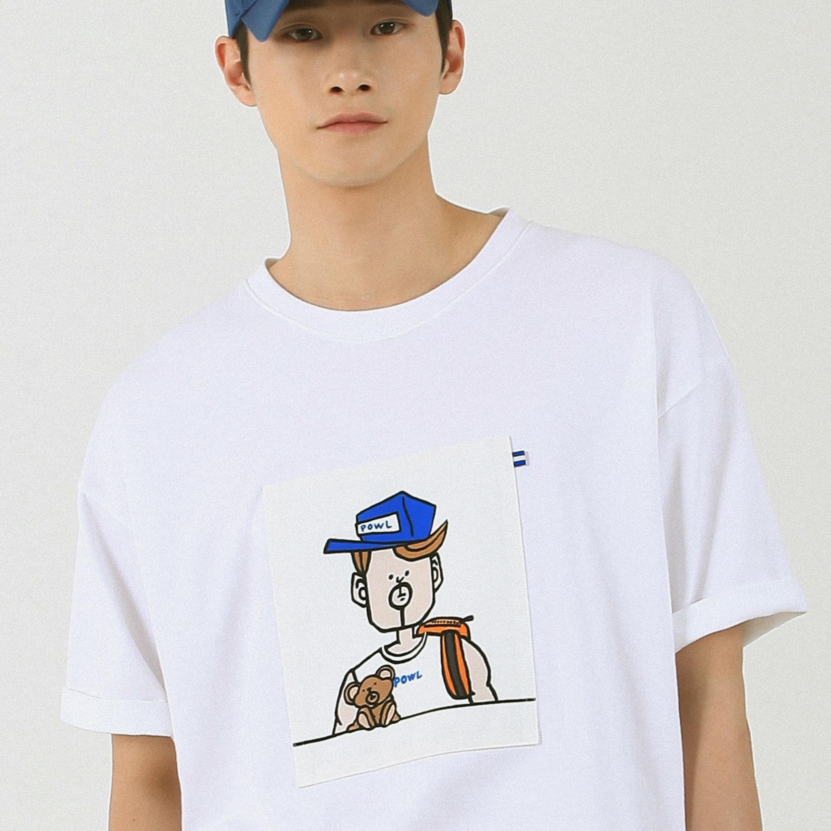 ONE MAN PATCH T-SHIRT_WHITE 韓国半袖Tシャツ
