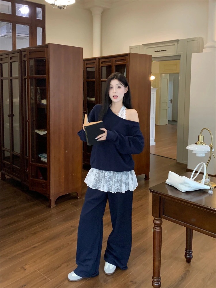 春のセットアップ スウェット エアリー カジュアルパンツ 3点セット