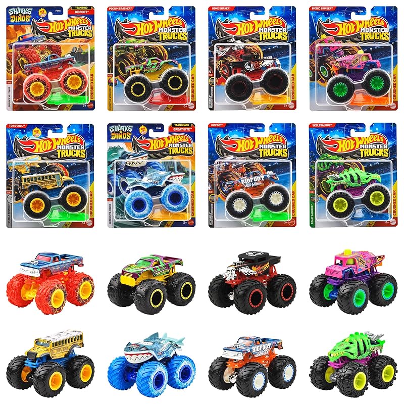 ホットウィール(Hot Wheels) モンスタートラック 1:64アソート 乗り物おもちゃ ミニカー 8台入り BOX販売 3歳から マルチ 983J-FYJ44
