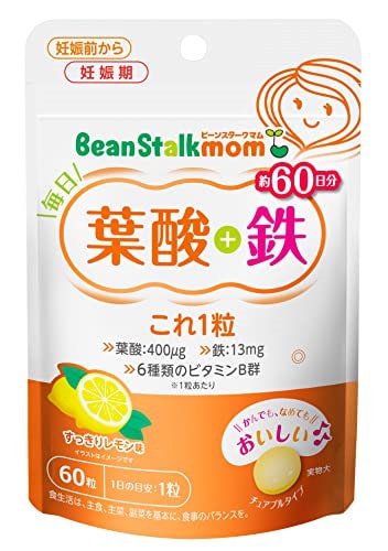 他サイト： [ポスト投函]ビーンスタークマム 毎日葉酸＋鉄 これ1粒 60粒の商品画像