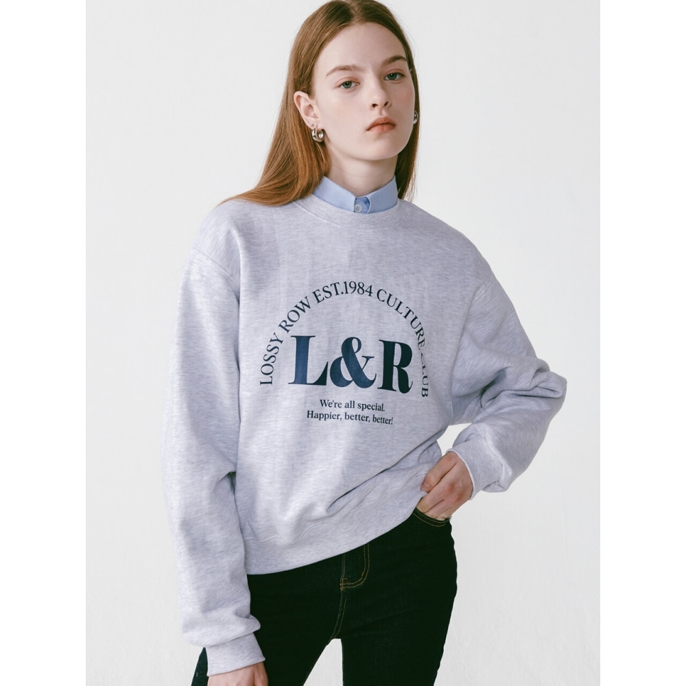 LOSSYROW ロッシー アーチロゴ スウェット ホワイトメランジ