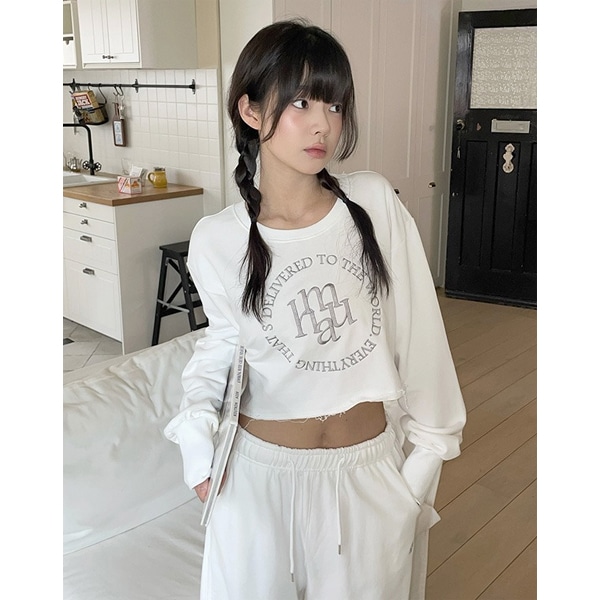 ムア ステッチ ロゴ クロップ MTM/STITCH LOGO CROP MTM/韓国スタイル