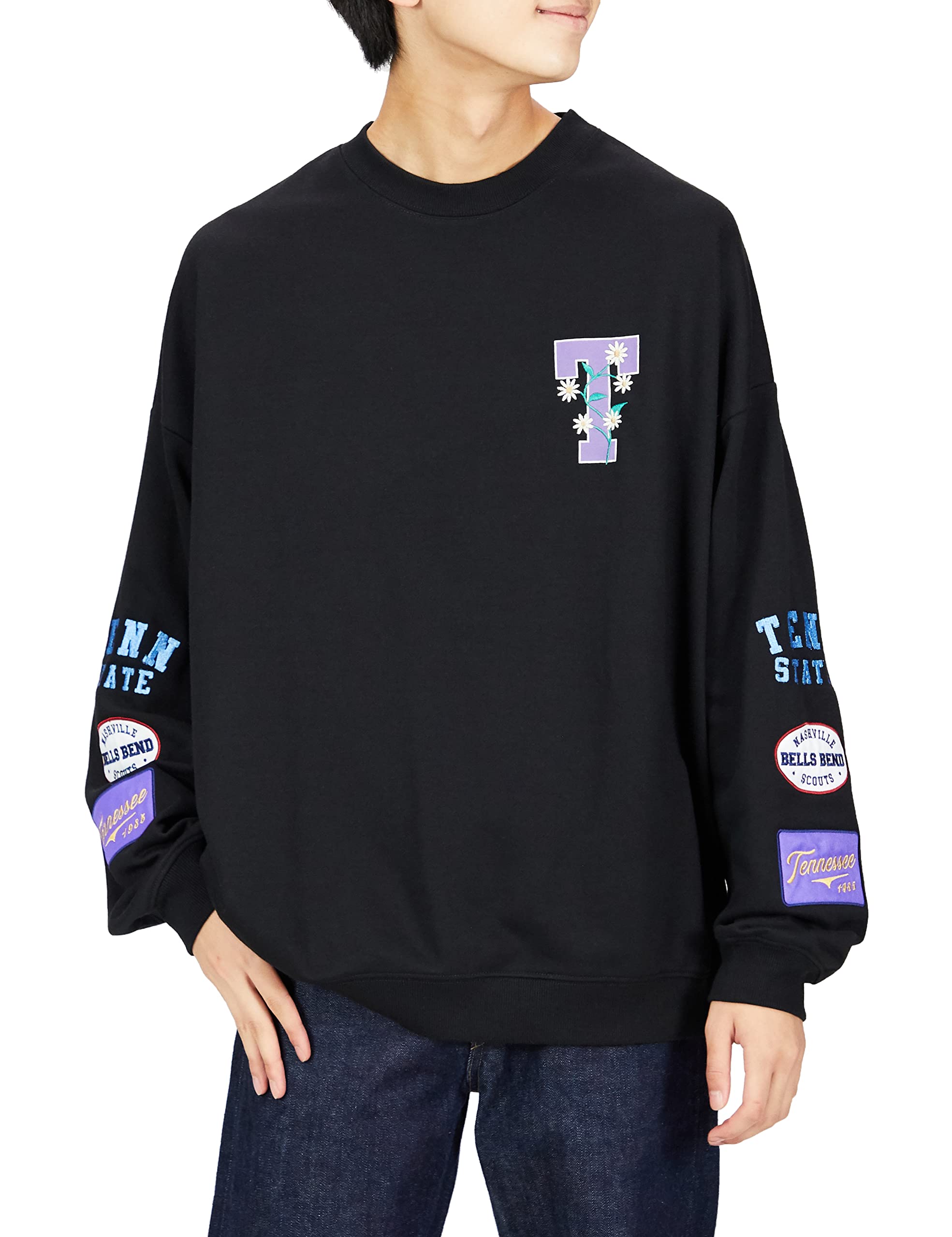 [ジュンレッド] スウェットプルオーバー スリーブワッペンルーズスウェットプルオーバー メンズ ANM82110