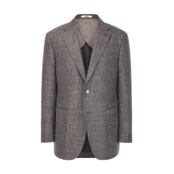 [OBS] [LORO PIANA] ブラウン ウールシルクリネン ジャケット (DMJA6A082W2)