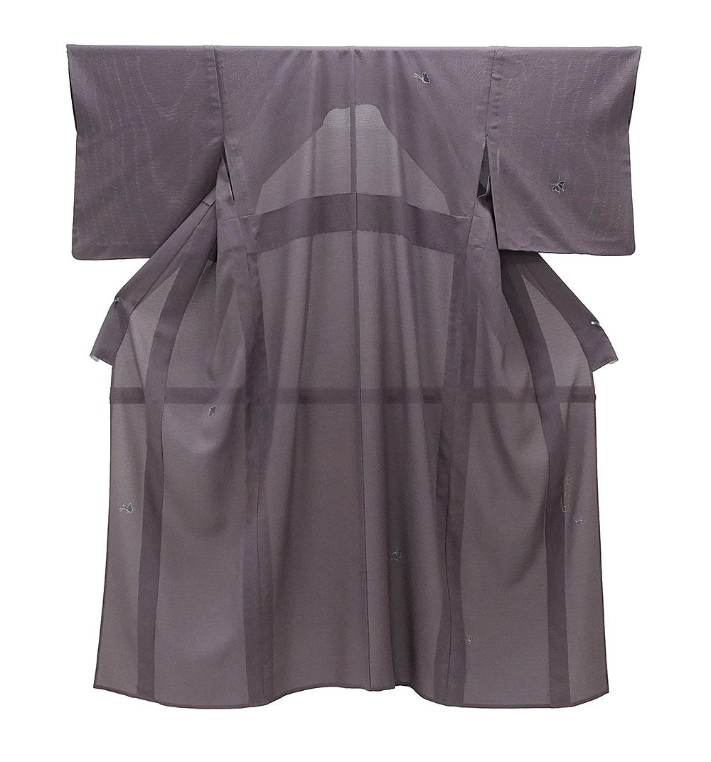 夏物 訪問着 正絹 夏物 ジュサブロー 蝶々模様 身丈150.5cm 裄丈63.5cm 絽ちりめん 訪問着 リサイクル 着物 wb0029