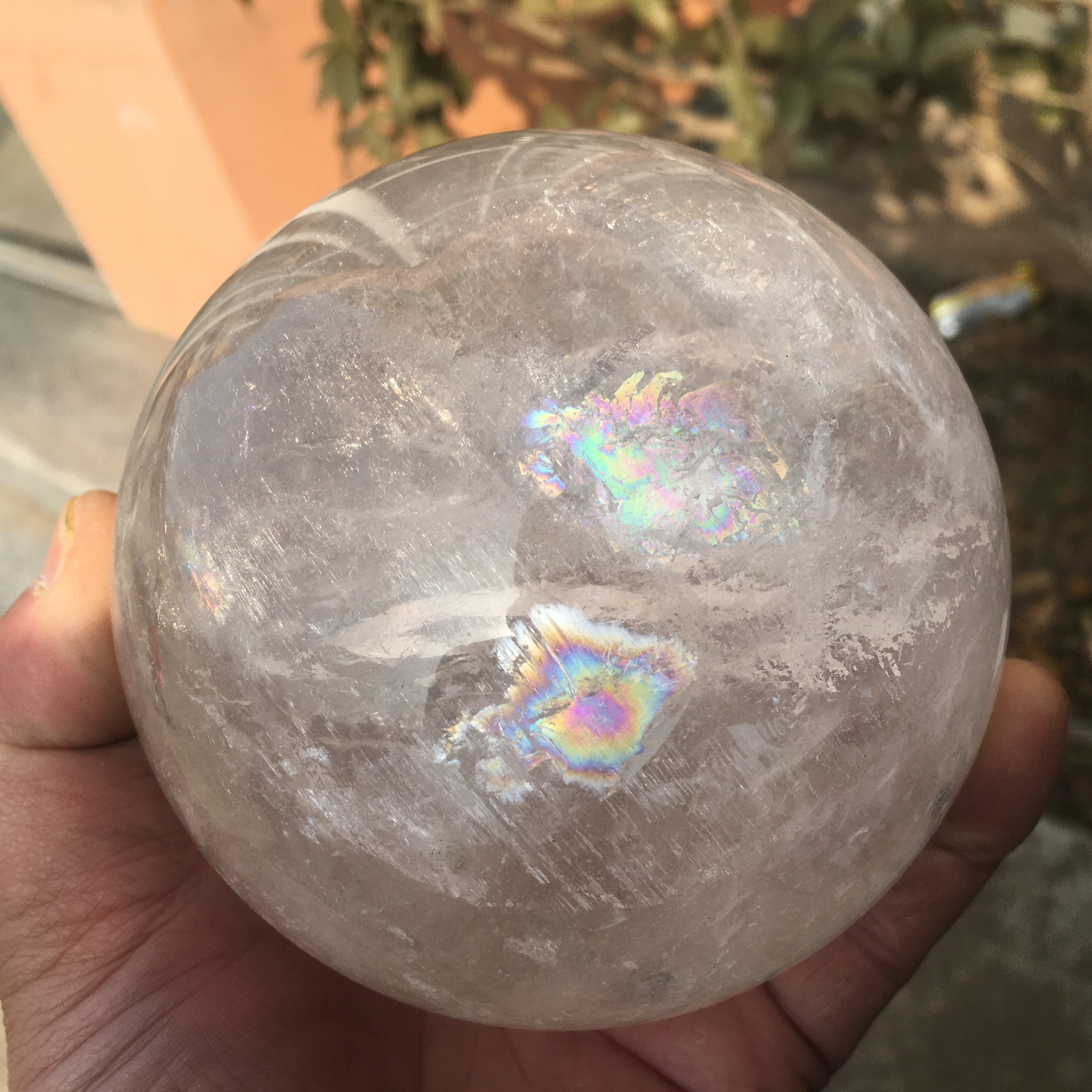 天然白色色水晶球，天然水晶 1670g