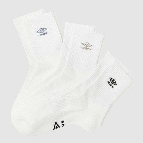 靴下 VQA UR123CSC12-SCW 刺繍ロゴ クッション 3PACK ミッドソックス SWEETCORN