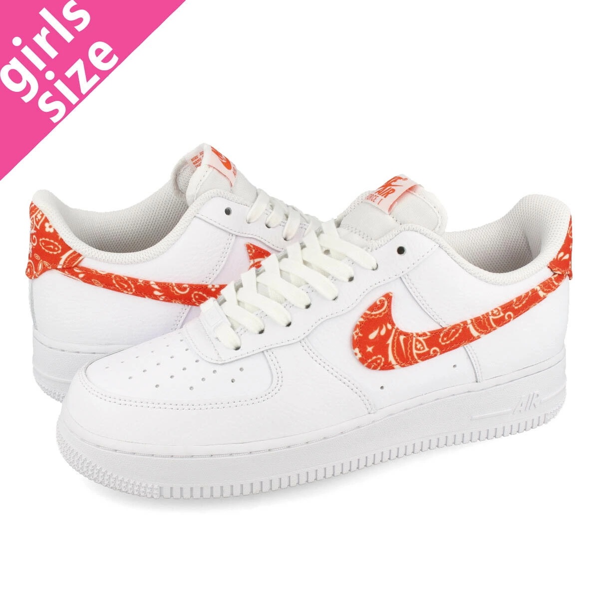 WMNS AIR FORCE 1 07 ESSENTIALS WHITE/RUSH ORANGE/WHITE 【PAISLEY】