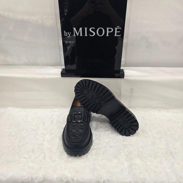 By 女性 キルティング飾りローファー 612HT439YZ008 BLACK 4 JJ