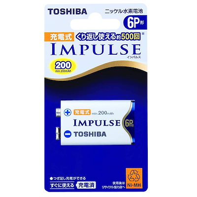 他サイト： TOSHIBA ニッケル水素電池 充電式IMPULSE 単6P形充電池(min.200mAh) 1本 6TNH22Aの商品画像