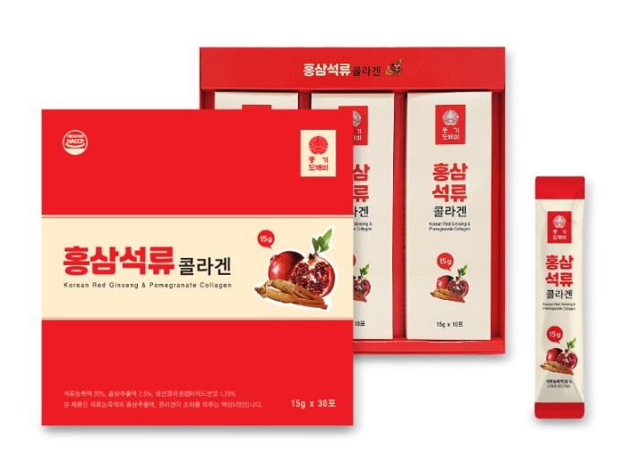 100% 韓国 プンギ 紅参＆ザクロ コラーゲン スティック, 20g × 30本