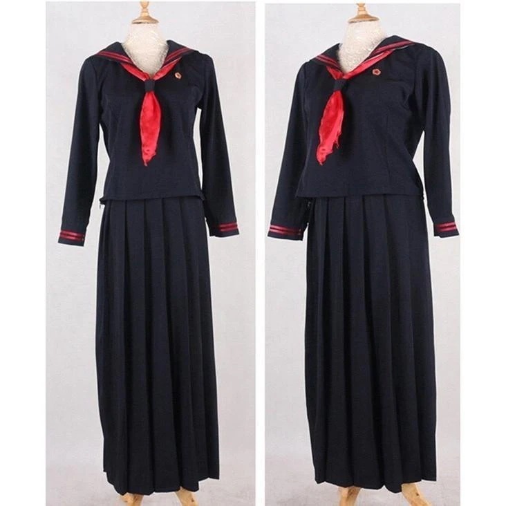【即納】セーラー服 コスプレ 長袖 女子高生 スカート パーティーグッズ 3点セット コスチューム 仮装 衣装 大きいサイズ 高校生 制服 スクール