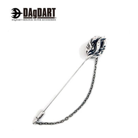 ダグダート DAgDART [D.four Volcano] 炎モチーフ キュービックジルコニア シルバーチェーンラペルピン DF-029 【アクセサリー/ジャケット/スーツ/男性用/メンズ/クリスマ